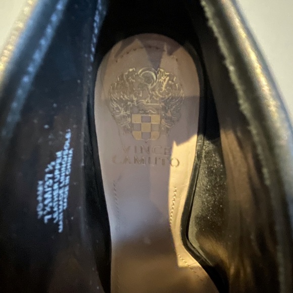 Gold studded Vince Camuto Women’s open toe black leather booties size 7.5 - Picture 5 of 7